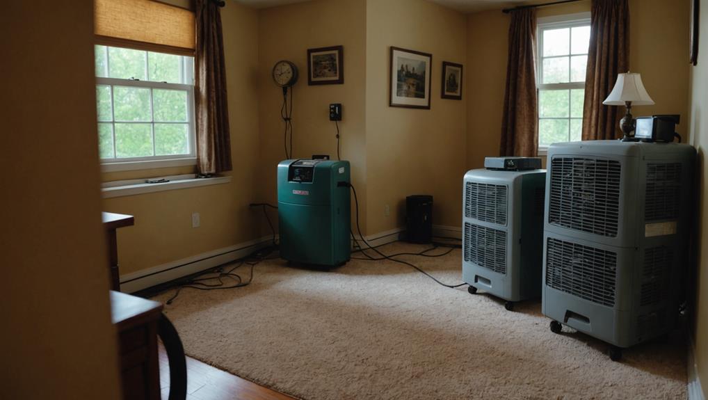 Emergency water damage restoration service vehicle responding to a flooded Evansville, IN property